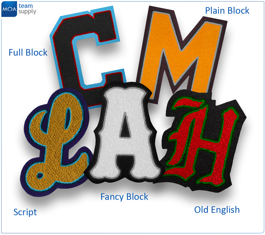 6 inch single felt wholesale chenille varsity letter 2 color varsity letters font