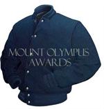 Navy Letterman Jacket Style 109 with Genuine Leather Sleeves
